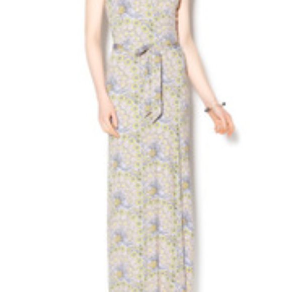 Leota Boho Maxi Dress Lilac Yellow Pastel Flowers and Peacocks Size XS *Easter* - Picture 7 of 7